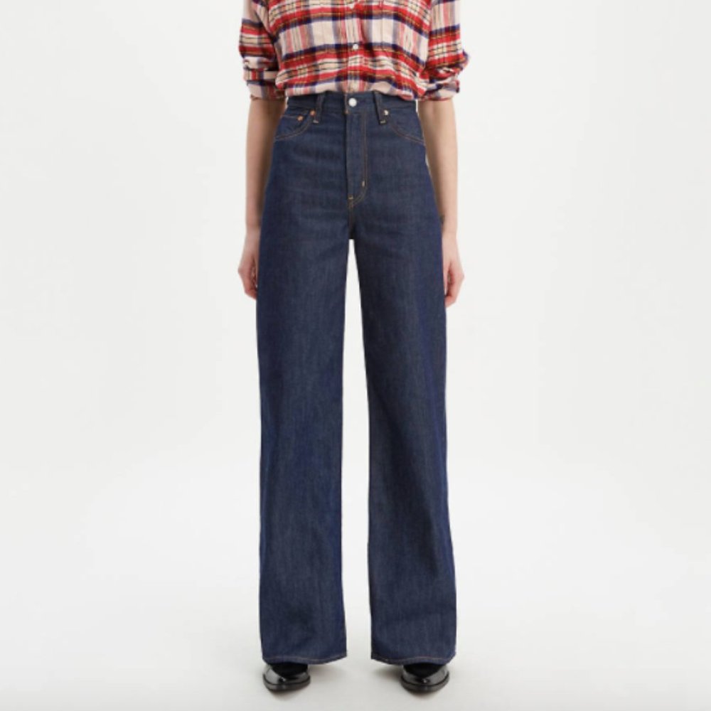 Levi's Ribcage Wide Leg Dark Wash Jeans 28